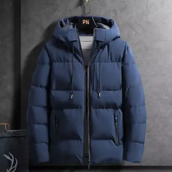 Мужская Зимняя Толстая куртка размера плюс 4XL, теплое пальто, модная повседневная однотонная хлопковая парка с капюшоном, мужские уличные куртки с подкладкой