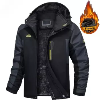 Мужская зимняя уличная теплая куртка Gorpcore, водонепроницаемая плотная флисовая парка для снега, походов, повседневное ветрозащитное пальто с капюшоном, 8XL, 9XL