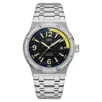 Мужские автоматические часы I & W 42 мм, роскошные механические наручные часы с сапфировым стеклом, светящиеся 50 м водонепроницаемые стальные часы с циркониевой рамкой