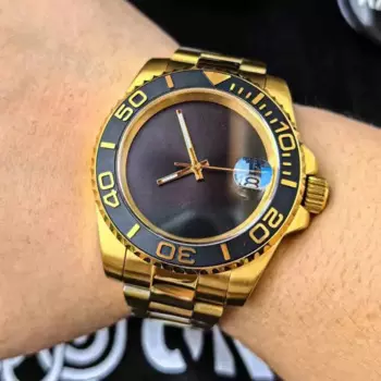Мужские автоматические часы OKPLAY 40 мм индивидуальные модифицированные Механические Наручные Часы 10ATM водонепроницаемые светящиеся NH35 золотые