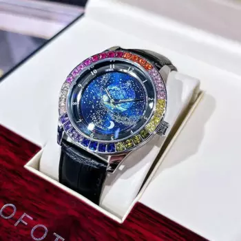 Мужские автоматические механические часы AOKULASIC, часы со звездным вращающимся циферблатом, роскошные светящиеся водонепроницаемые часы 2023