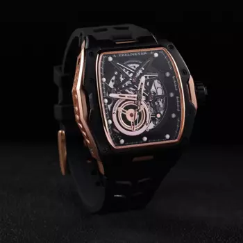 Мужские автоматические механические часы FEELNEVER, классические часы-скелетоны с силиконовым ремешком, Роскошные водонепроницаемые часы 3C Lume reloj hombre