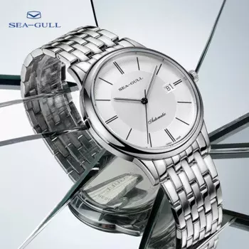 Мужские автоматические механические часы в деловом стиле, часы с календарем и стальным ремешком, водонепроницаемость 50 м, мужские часы 816,364