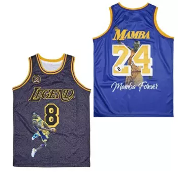 Мужские баскетбольные Джерси LEGEND 24 MAMBA Джерси с вышивкой цифровая печать портрет Спорт на открытом воздухе черный желтый фиолетовый Новинка