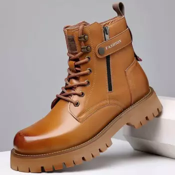 Мужские ботинки в байкерском стиле; Повседневная обувь; Мужские ковбойские ботинки в ковбойском стиле; Ботильоны «Челси»; Кожаные ботинки на молнии с высоким берцем