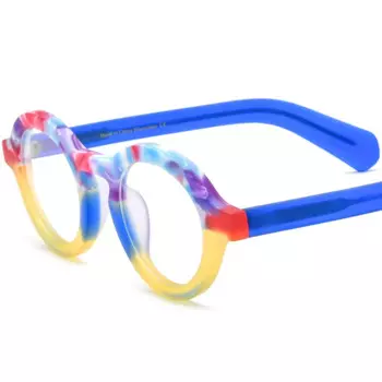 Мужские брендовые дизайнерские зеркальные Матовые Круглые ацетатные очки с оправой для женщин в стиле INS красочные оптические очки для близорукости