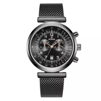 Мужские часы 2024 Новые водонепроницаемые кварцевые часы деловой стальной ремешок мужские часы