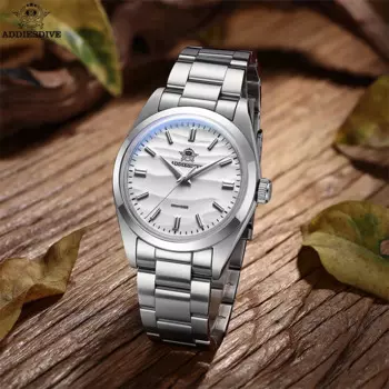 Мужские часы ADDIESDIVE AD2030, 36 мм, нержавеющая сталь, Reloj Hombrel, кварцевые часы для дайвинга, стеклянные наручные часы с пузырьковым покрытием, мужские часы