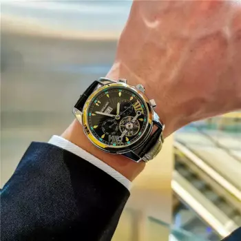 Мужские часы AOKULASIC полностью автоматические механические часы высшего класса мужские модные многофункциональные водонепроницаемые часы 2023