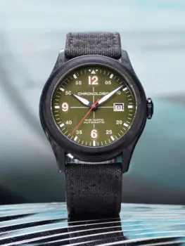 Мужские часы-авиаторы из углеродного волокна 45 мм автоматические механические часы военные часы 100 м водонепроницаемые светящиеся часы хронология