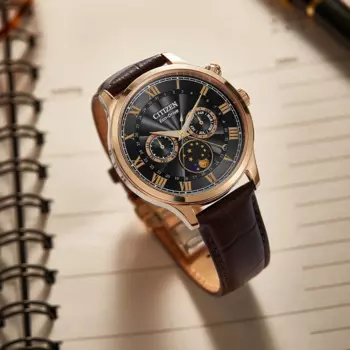 Мужские часы CITIZEN Eco-Drive Elegant Star Moon Blue Disc со стальным ремешком, мужские часы AP1059-19E Eco-Drive Elegant Star Moon