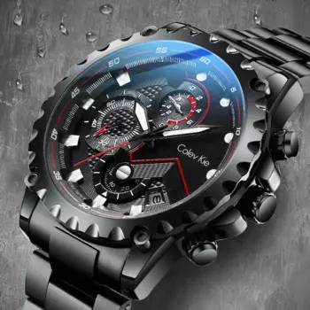 Мужские часы ColevKie с браслетом из нержавеющей стали, многофункциональные спортивные деловые качественные кварцевые часы, роскошные мужские наручные часы высокого качества