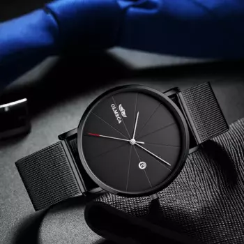 Мужские часы Роскошные Бизнес Мужские кварцевые мужские часы повседневные ультра тонкие стальные водонепроницаемые часы для мужчин Дата Часы Relogio Masculino