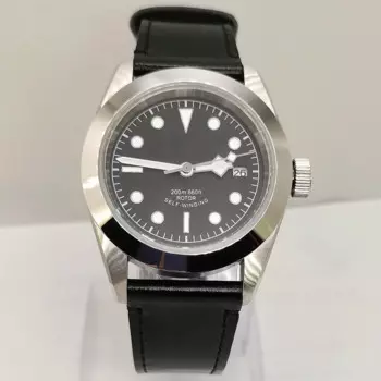 Мужские часы с автоматическим механизмом NH35 Miyota8215, деловые Роскошные светящиеся с сапфировым стеклом и кожаным ремешком, 41 мм