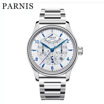 Мужские часы с автоматическим сапфировым стеклом Parnis 43 мм Miyota, браслет из нержавеющей стали
