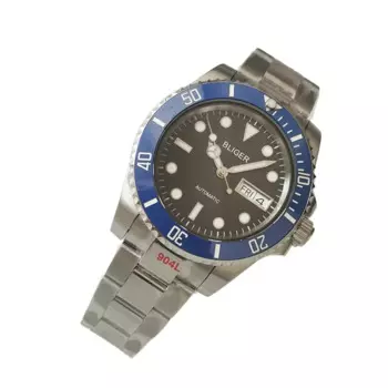 Мужские часы с автоподзаводом Bliger из сапфирового стекла 40 мм, черный циферблат Nh36, полностью стальной браслет 316