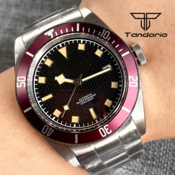 Мужские часы с автоподзаводом NH35A, черные часы с циферблатом из сплава и сапфировым стеклом с автоматической индикацией даты и отверткой, браслет с короной, 41 мм, 24 Драгоценности