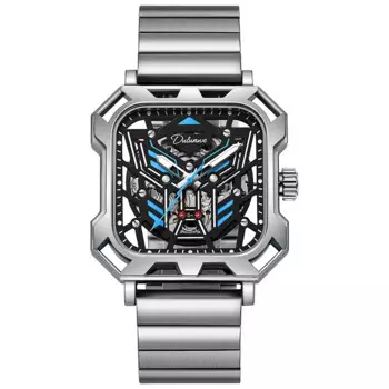 Мужские часы с квадратным скелетонизированным циферблатом, лучший бренд, роскошные светящиеся спортивные автоматические механические часы, водонепроницаемые стальные часы Reloj Hombre