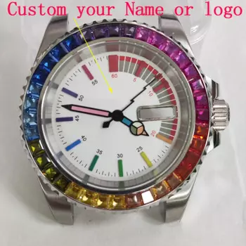 Мужские часы с радужным циферблатом, 40 мм
