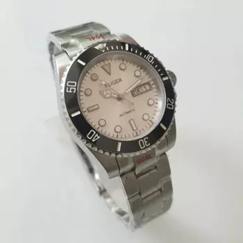 Мужские часы с серебристым циферблатом, 40 мм