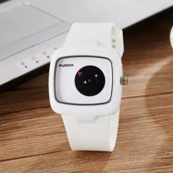 Мужские часы с вращающимся механизмом, корейские черно-белые квадратные кварцевые мужские наручные часы, мужские креативные часы с резиновым ремешком, мужские часы