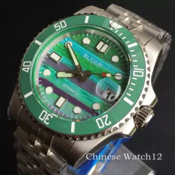 Мужские часы с зеленым циферблатом, 40 мм