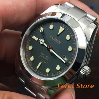 Мужские часы с зеленым и черным циферблатом, 40 мм