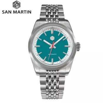 Мужские часы San Martin 37 мм SN0106 NH35 с автоматическим механическим механизмом, роскошные светящиеся водонепроницаемые наручные часы с сапфировым стеклом 200 м
