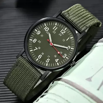 Мужские часы, светящиеся ударопрочные мужские спортивные часы, простые уличные кварцевые наручные часы с холщовым ремешком для мужчин