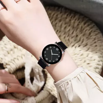 Мужские цифровые часы с градуированным ремнем, кварцевые, изысканные, лаконичные, модные, с арабскими цифрами, кожаный ремешок, наручные часы Reloj Hombre