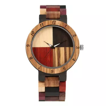 Мужские деревянные наручные часы с большим циферблатом