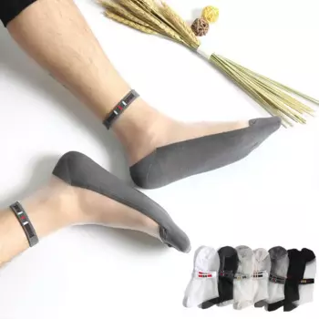 Мужские дышащие ультратонкие стеклянные шелковые противоскользящие хлопковые невидимые носки, короткие носки для экипажа