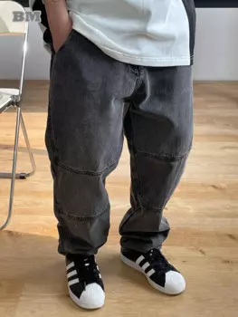 Мужские джинсовые брюки-карго в стиле K-POP