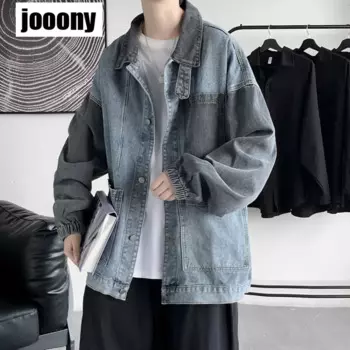 Мужские джинсовые пальто, моющаяся джинсовая куртка-карго, мужское винтажное верхнее пальто для пар, верхняя одежда с большим карманом, джинсовая куртка с вышивкой, свободная