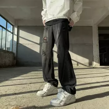 Мужские джинсы большого размера, с высокой талией