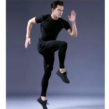 Мужские футболки, быстросохнущие облегающие футболки для фитнеса и бега, мужская спортивная одежда, футболка для спортзала, Спортивная компрессионная футболка с коротким рукавом для спортзала