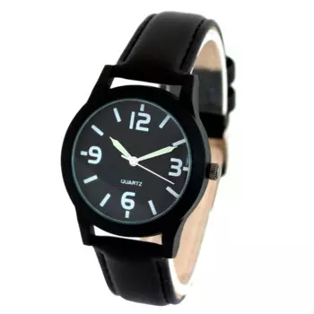 Мужские и мужские кварцевые наручные часы на кожаном ремешке