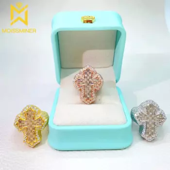 Мужские и женские кольца с муассанитом, из серебра пробы