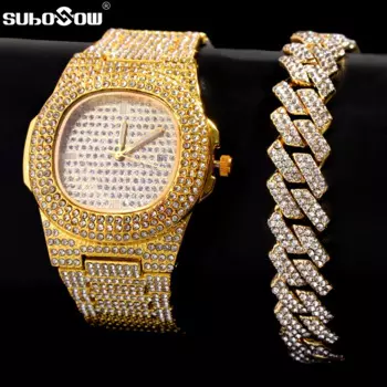 Мужские и женские кварцевые часы в стиле хип-хоп