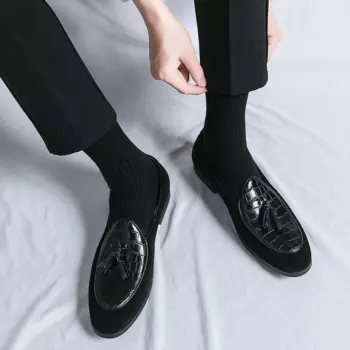 Мужские классические туфли, повседневная обувь из искусственной кожи, модные туфли с закрытым носком