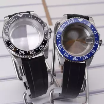 Мужские корпуса часов для дайвинга, 40 мм, резиновый ремешок для Seiko Nh35 Nh34 Nh36 Nh38 Miyota 8215 Eta2824, механизм 28,5 мм, циферблат Gmt Master SUB