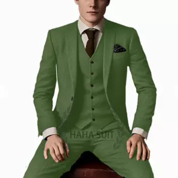 Мужские костюмы, костюм для жениха, облегающий костюм из 3-х предметов, жакет, брюки, костюм для свадьбы, костюм для шафера