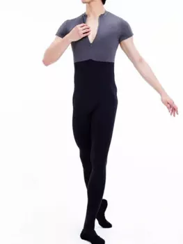 Мужские костюмы с молнией спереди, боди, рифленые рукава, танцевальные костюмы, балетные стринги, Одежда для танцев, мужские короткие стринги