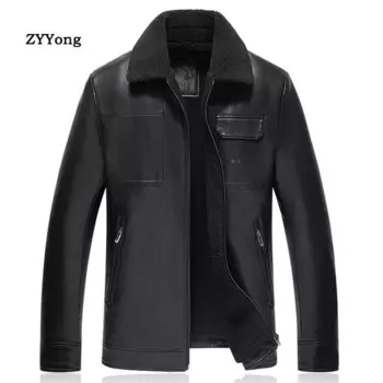 Мужские кожаные куртки, мужские деловые повседневные толстые теплые ветрозащитные флисовые пальто из искусственной кожи, мотоциклетная замшевая куртка, для женщин и мужчин, на зиму, 2019