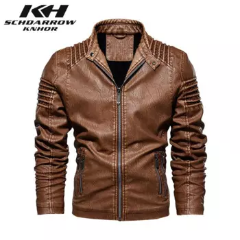 Мужские кожаные куртки, осенне-зимняя мужская мотоциклетная куртка из искусственной кожи, мужская винтажная повседневная куртка-бомбер, мужская Jaqueta de couro