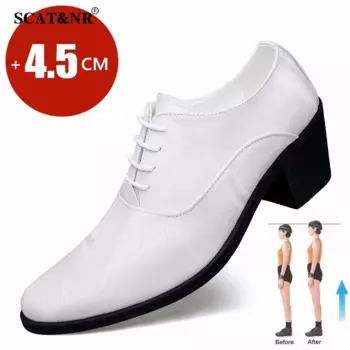 Мужские кожаные туфли с острым носком, высокие