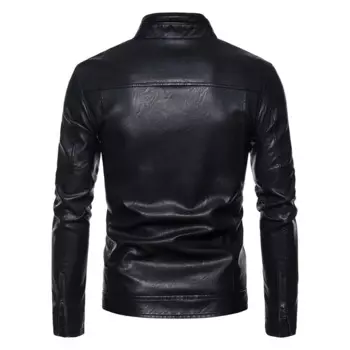 Мужские куртки осень-зима мужские тонкие мотоциклетные байкерские теплые черные уличные верхняя одежда пальто 5XL кожаная куртка больших размеров