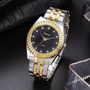 Мужские кварцевые часы из нержавеющей стали, 2021