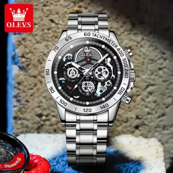 Мужские кварцевые часы с ремешком из нержавеющей стали