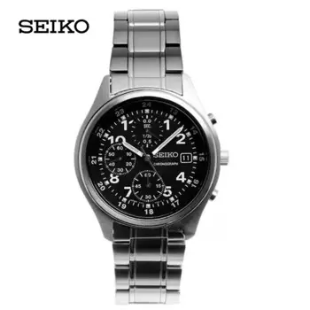 Мужские кварцевые часы Seiko, серия хронографов, оригинальные японские 10-барные водонепроницаемые кожаные браслеты, белые кварцевые часы Pan